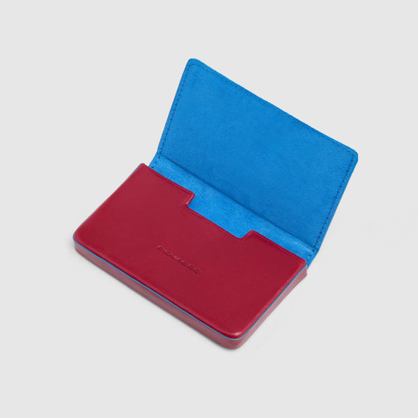 Slim Leather Business Card Holder Blue Square - Red - photo 4