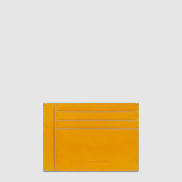 Slim RFID Leather Card Holder with 6 Card Slots - Yellow - photo 3