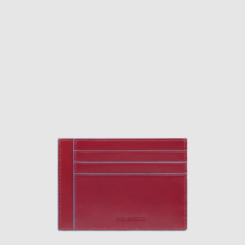 Slim RFID Leather Card Holder with 6 Card Slots - Red - photo 3