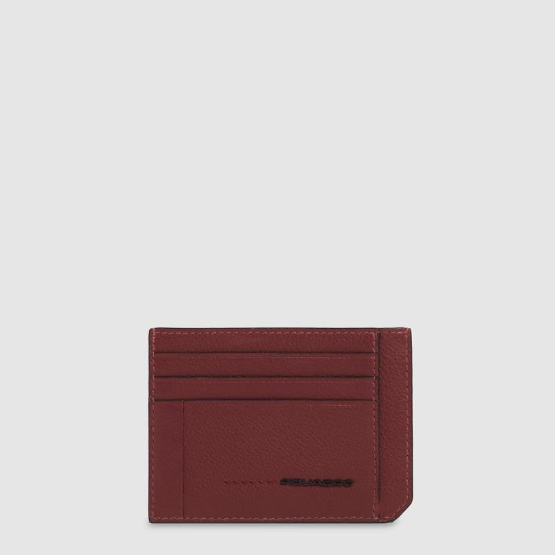 Slim 6-Card Leather Card Holder with RFID Protection - Leather brown