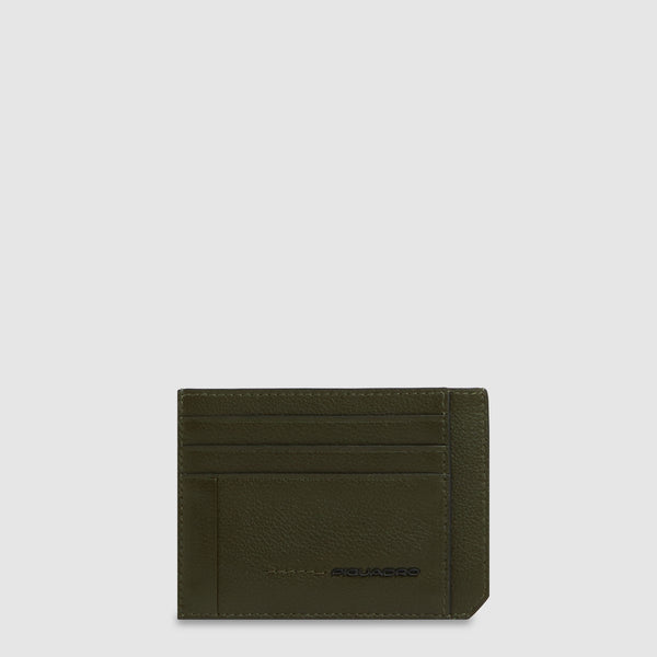 Slim 6-Card Leather Card Holder with RFID Protection - Green