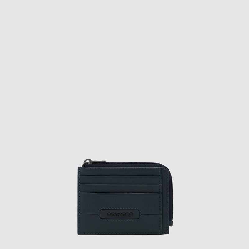 Portamonete con porta documenti e carte di credito - blu