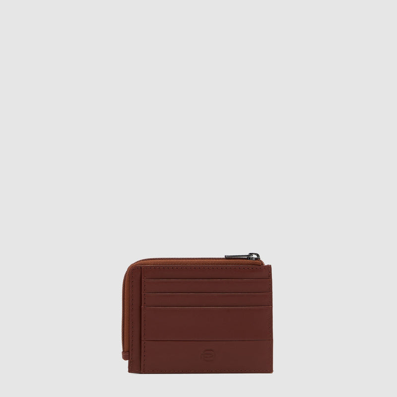 6-Card Leather Card Holder with Coin Pocket - Leather brown - photo 2