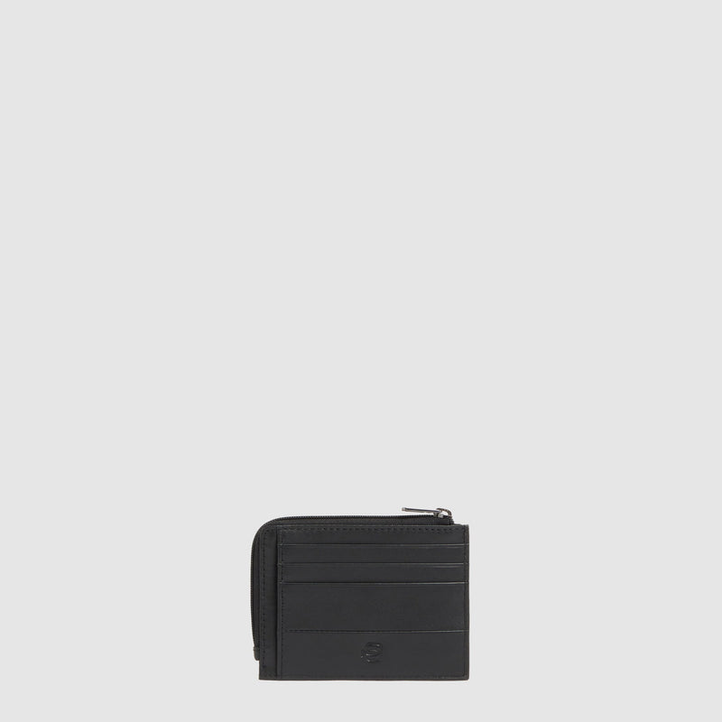 6-Card Leather Card Holder with Coin Pocket - Black - photo 2