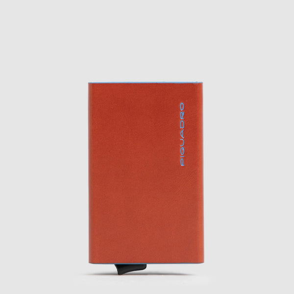 Metalowe etui na karty z wysuwanym mechanizmem (pop-up) Blue Square i ochroną RFID - Koniakowy