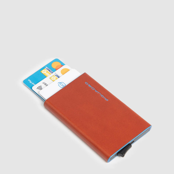Metalowe etui na karty z wysuwanym mechanizmem (pop-up) Blue Square i ochroną RFID - Koniakowy - zdjęcie 3