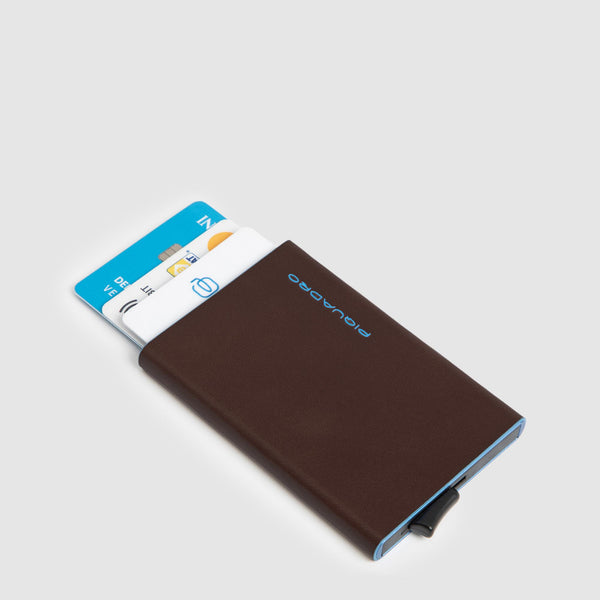Metal Pop-Up Card Holder Blue Square with RFID Protection - Mahogany - photo 3