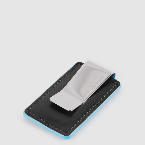 Slim Leather Money Clip for Cards and Cash - Black - photo 2