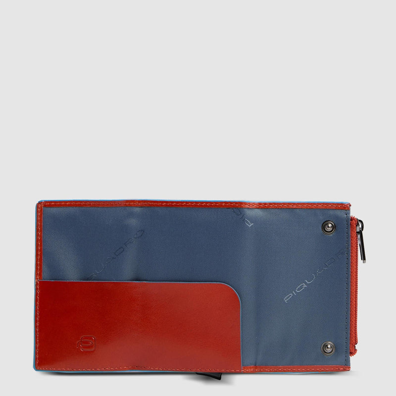Compact Leather Wallet with Pop-Up Card Holder