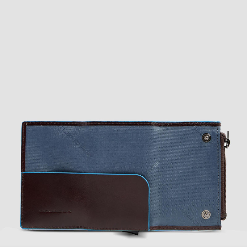 Compact Leather Wallet with Pop-Up Card Holder