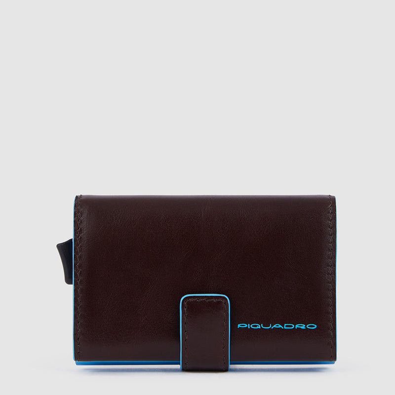 Pop-Up Metal and Leather Card Holder - Mahogany - photo 2