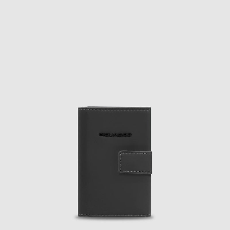 Pop-Up Card Holder in Metal & Water-Resistant Fabric - Black