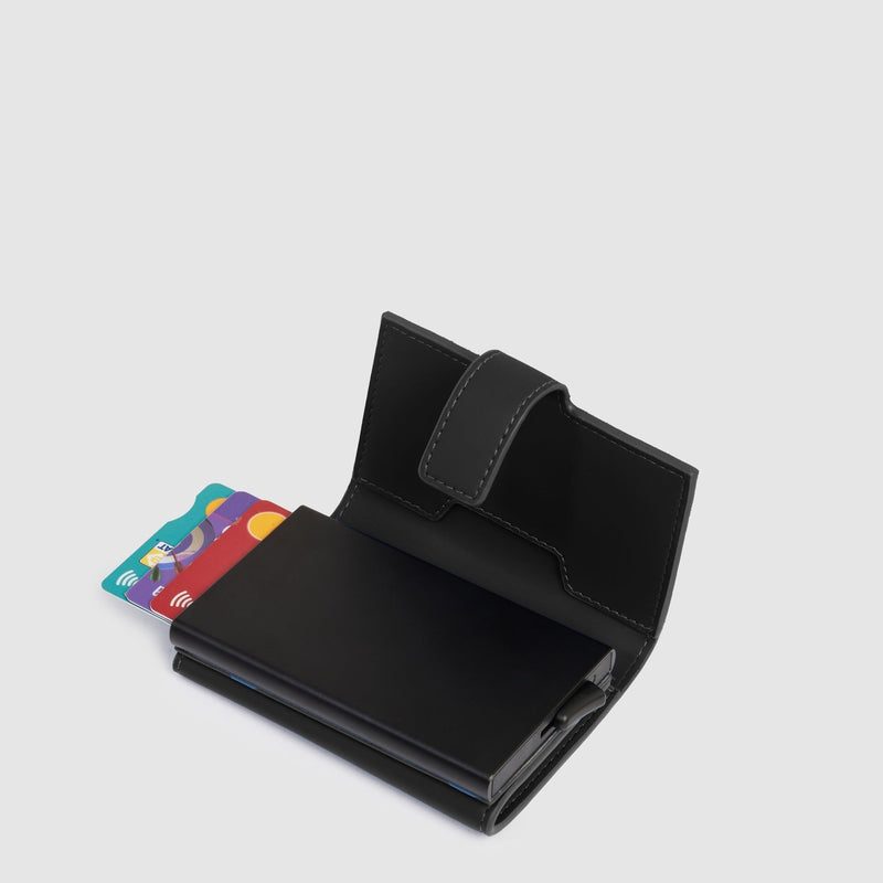 Pop-Up Card Holder in Metal & Water-Resistant Fabric - Black - photo 4