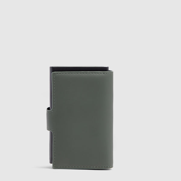 Pop-Up Card Holder in Metal & Water-Resistant Fabric - Green - photo 2