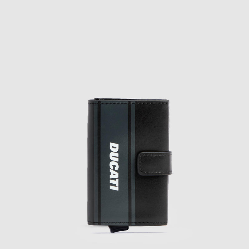 Portacarte uomo automatico "Piquadro x Ducati"  - nero
