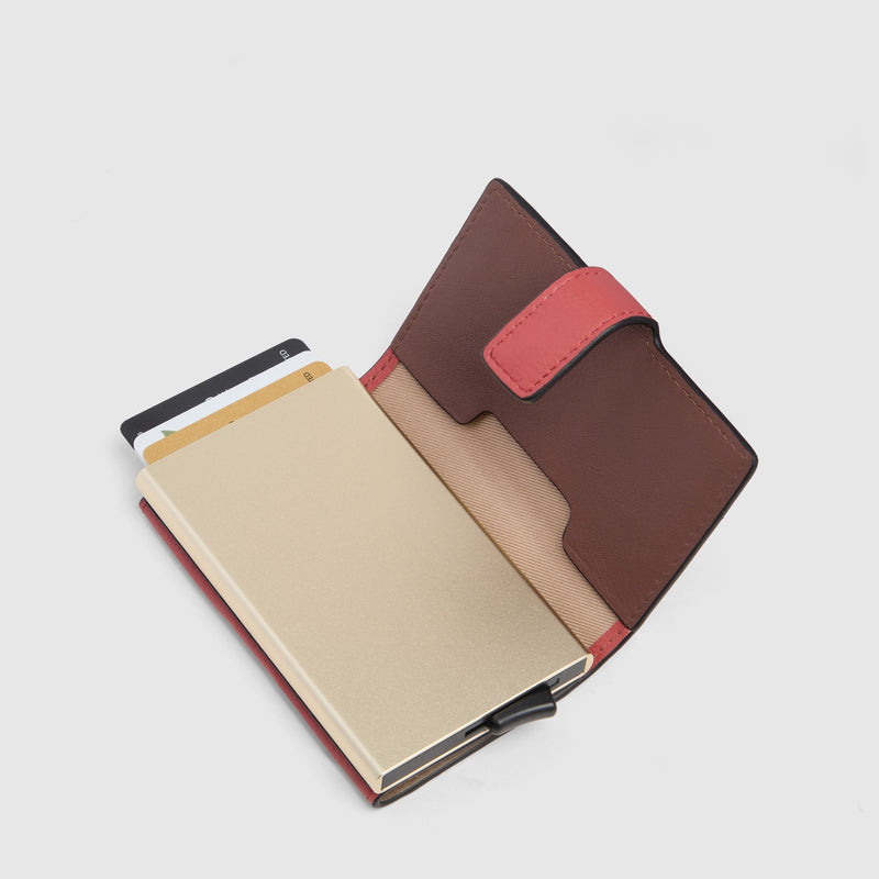 Pop-up Card Holder in Leather with RFID Protection