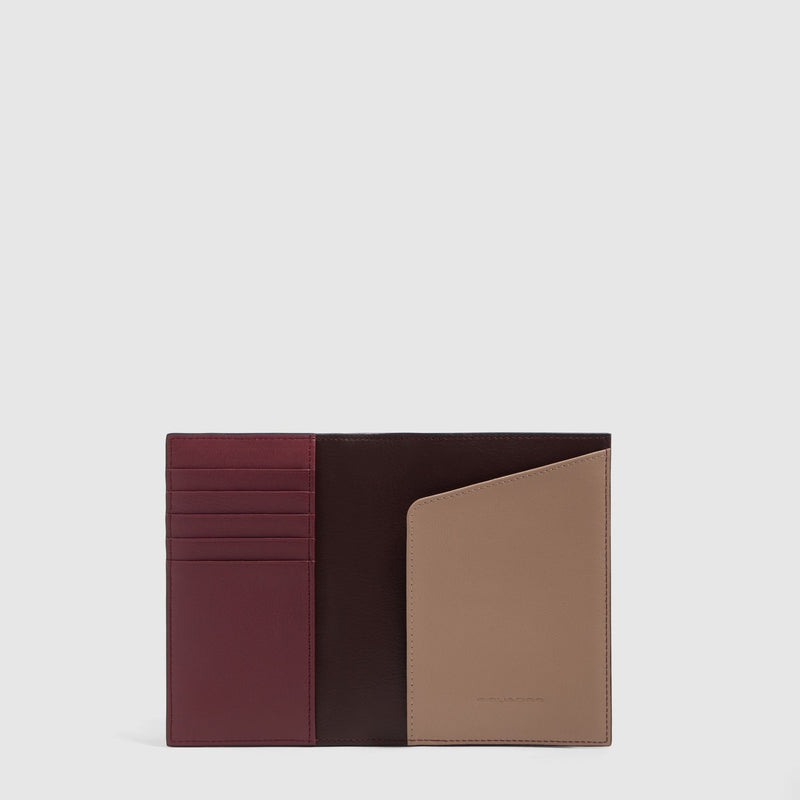 Women's Leather Passport Holder with RFID Protection - Burgundy/Pink - photo 4