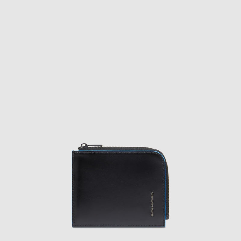 Leather Card Holder with 4 Slots & RFID Protection - Black