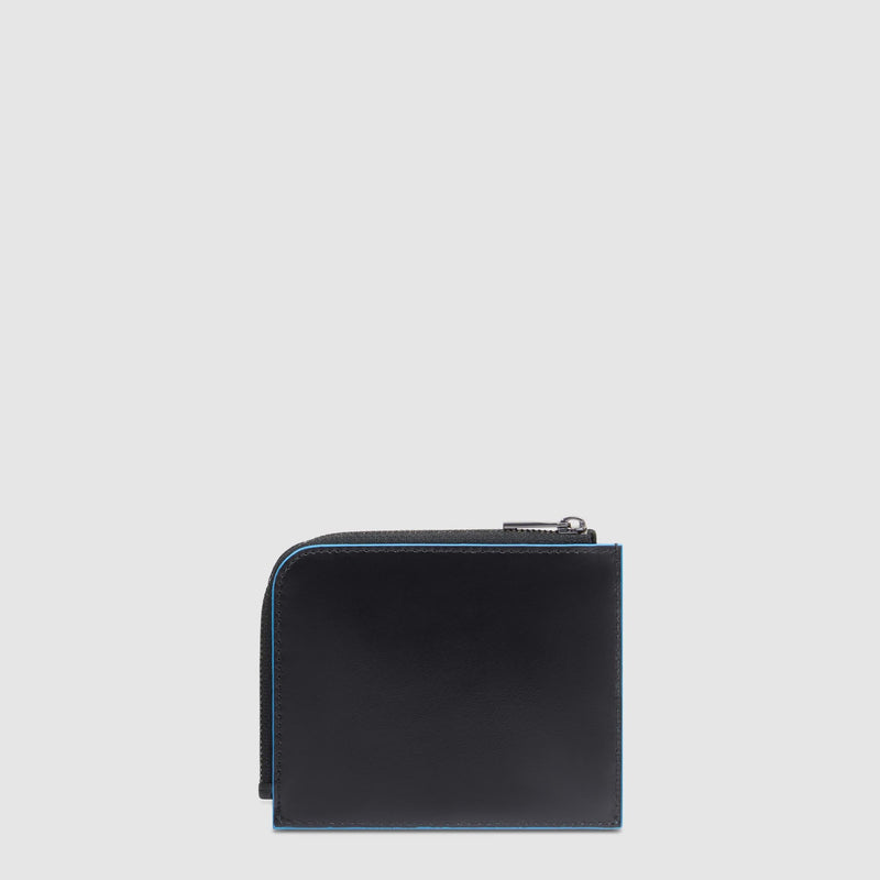 Leather Card Holder with 4 Slots & RFID Protection - Black - photo 3