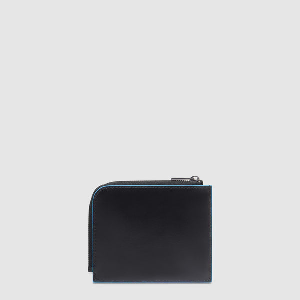 Leather Card Holder with 4 Slots & RFID Protection - Black - photo 3