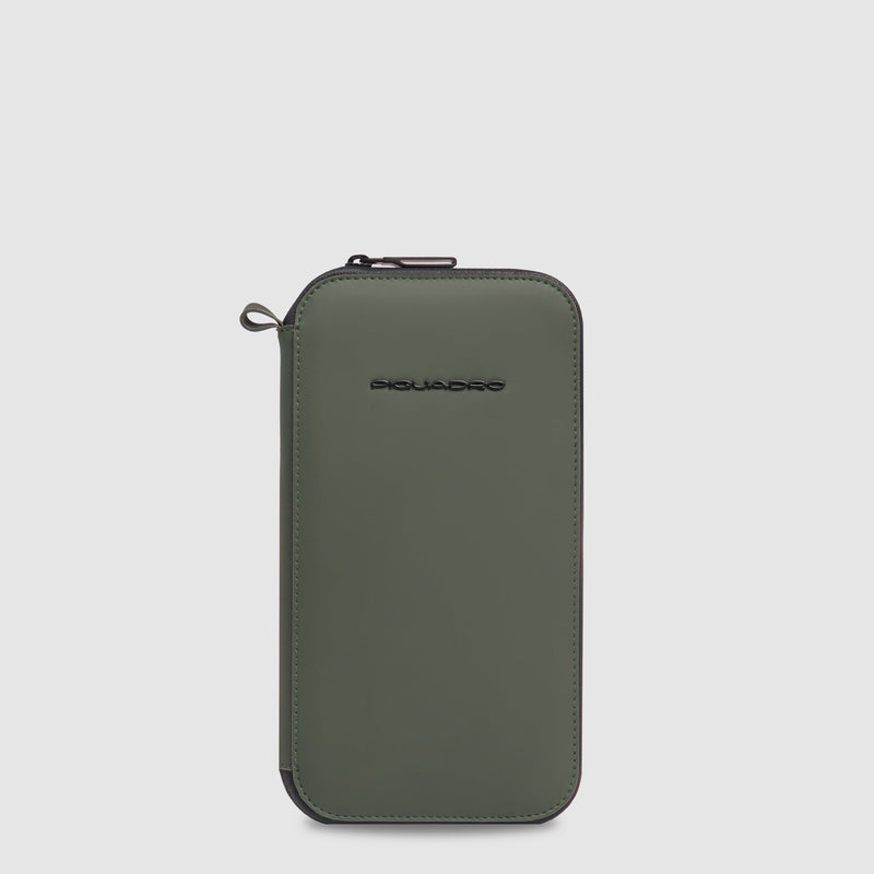 Porta passaporto con zip - verde