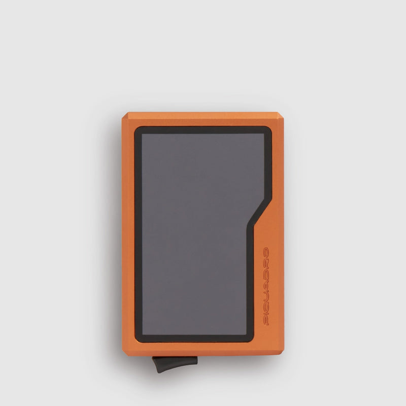 Leather MagSafe® Pop-Up Card Holder with RFID Protection - Orange