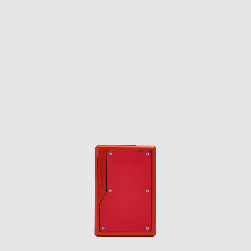 Modular Aluminum and Leather MagSafe® Card Holder - Orange