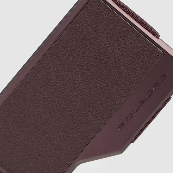 Metal and Leather MagSafe® Card Holder with Elastic Band - 3