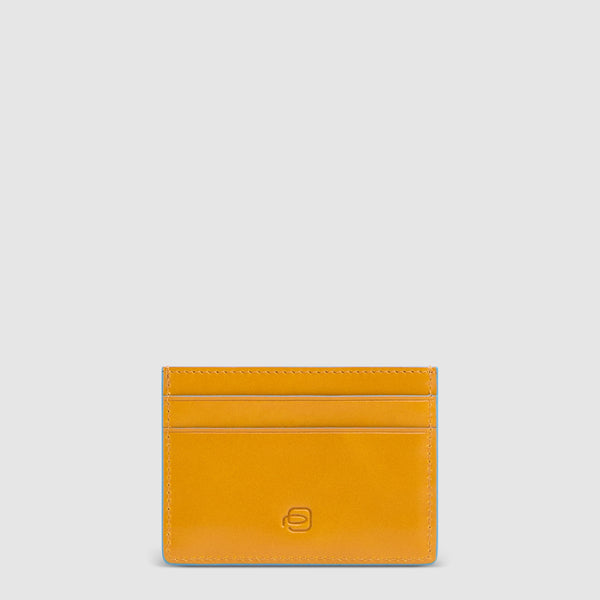 Slim Leather Card Holder, 4 Slots, RFID-Blocking - Yellow - photo 2
