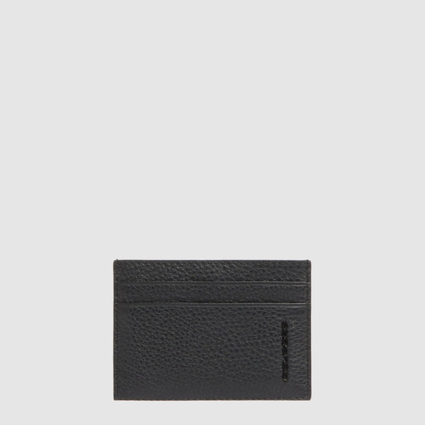 Slim 4-Slot Leather Card Holder with RFID Protection - Black