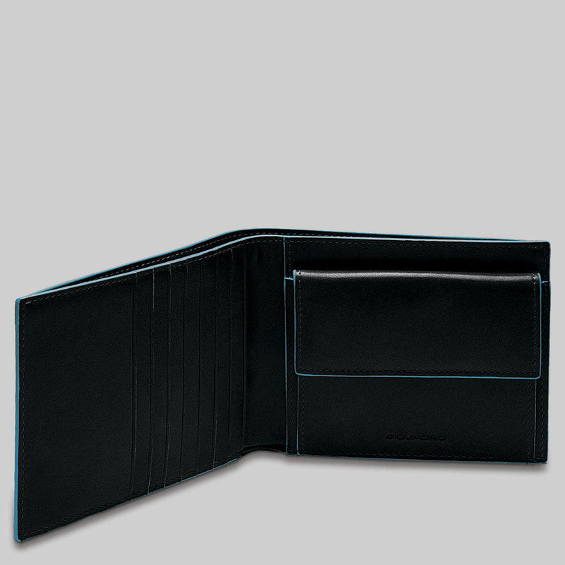 Men's Leather Wallet, 7 Card Slots - Black