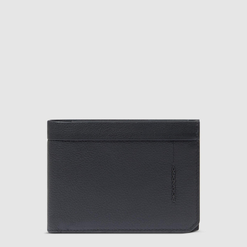 Men's Leather Wallet, 4 Card Slots - Black