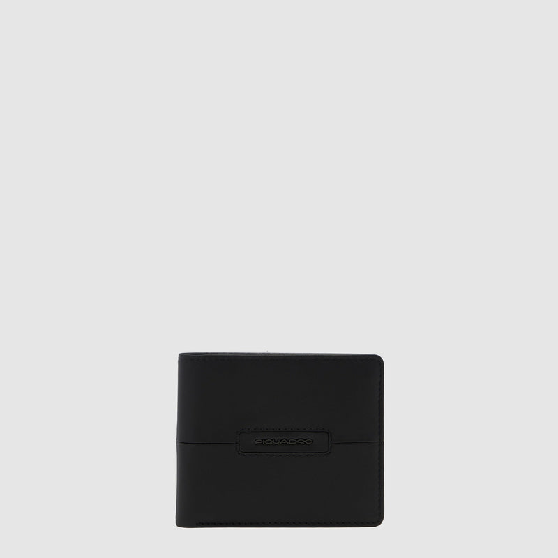 Men's Leather Wallet, 5 Card Slots - Black