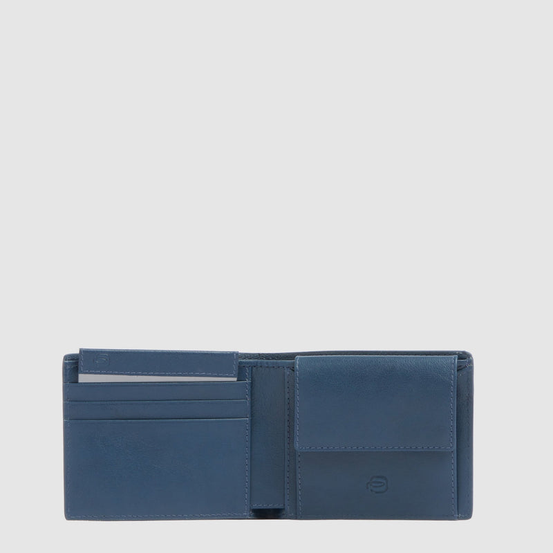 Men's Leather Wallet, 2 Card Slots, Coin Pocket & RFID - Blue - photo 3