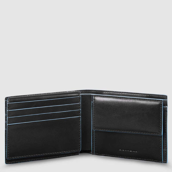 Men's Leather Wallet, 7 Card Slots & Flip-Up ID Window - Black