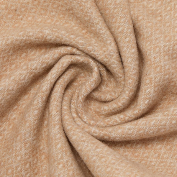 Men's Wool and Cashmere Scarf with Micro-Geometric Pattern - Leather brown - photo 3
